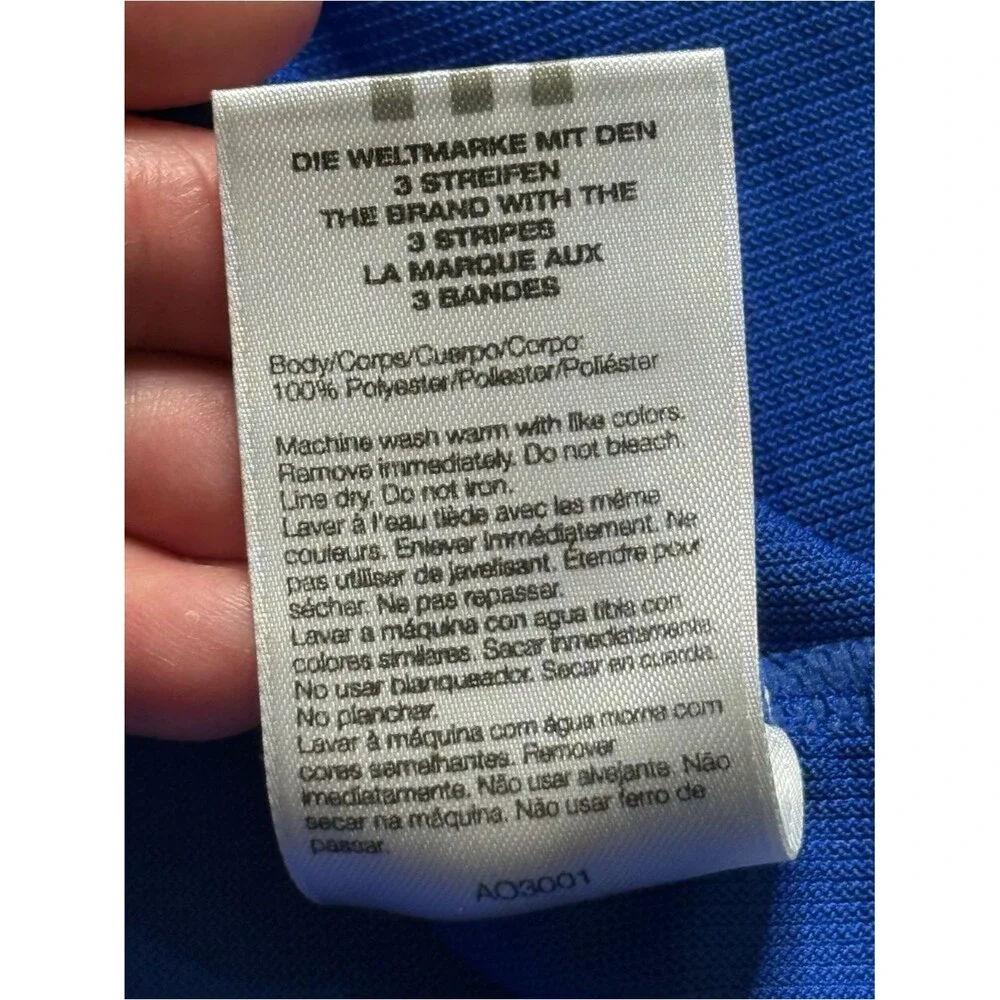 Vintage Y2K 2004 Adidas 3 Stripe Climalite Performance Jersey Blue Black White M